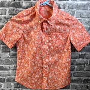 Boy's Southern Tide Orange‎ Patterned Short Sleeve Shirt